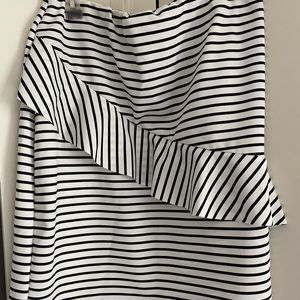 Striped pencil skirt.